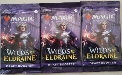 3 (three) - Magic the Gathering Wilds of Eldraine Booster Draft Packs mtg