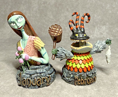 Bradford Nightmare Before Christmas Calendar Jan Sally Feb Harlequin Figurines