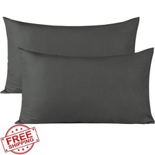 Toddler Pillowcase 14x20 Dark Gray Egyptian Cotton Zipper