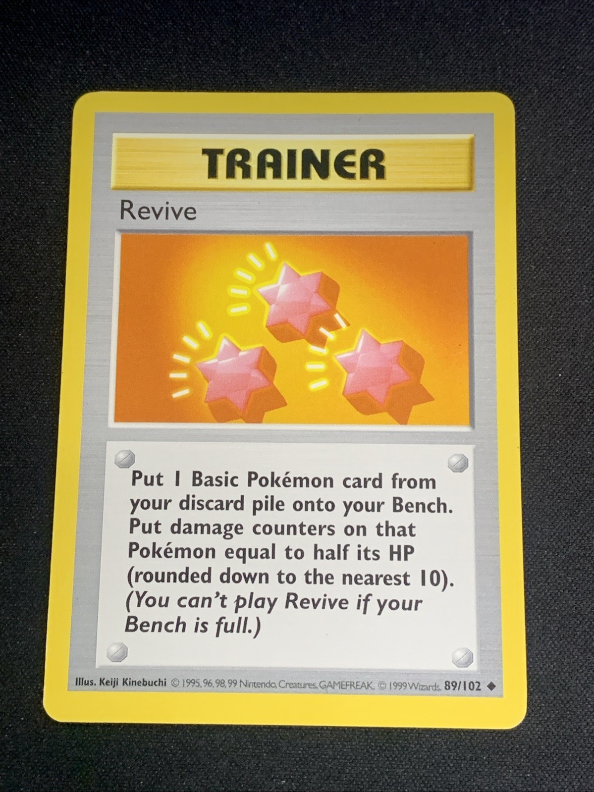 Pokemon Shadowless Base Set Trainer Revive 89/102 LP