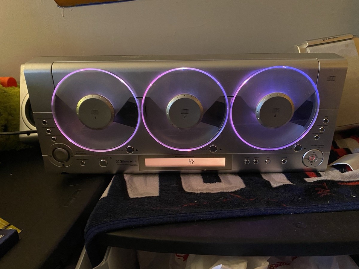 Emerson MS9903TT 3-Disc CD Changer Shelf Stereo System Silver | eBay