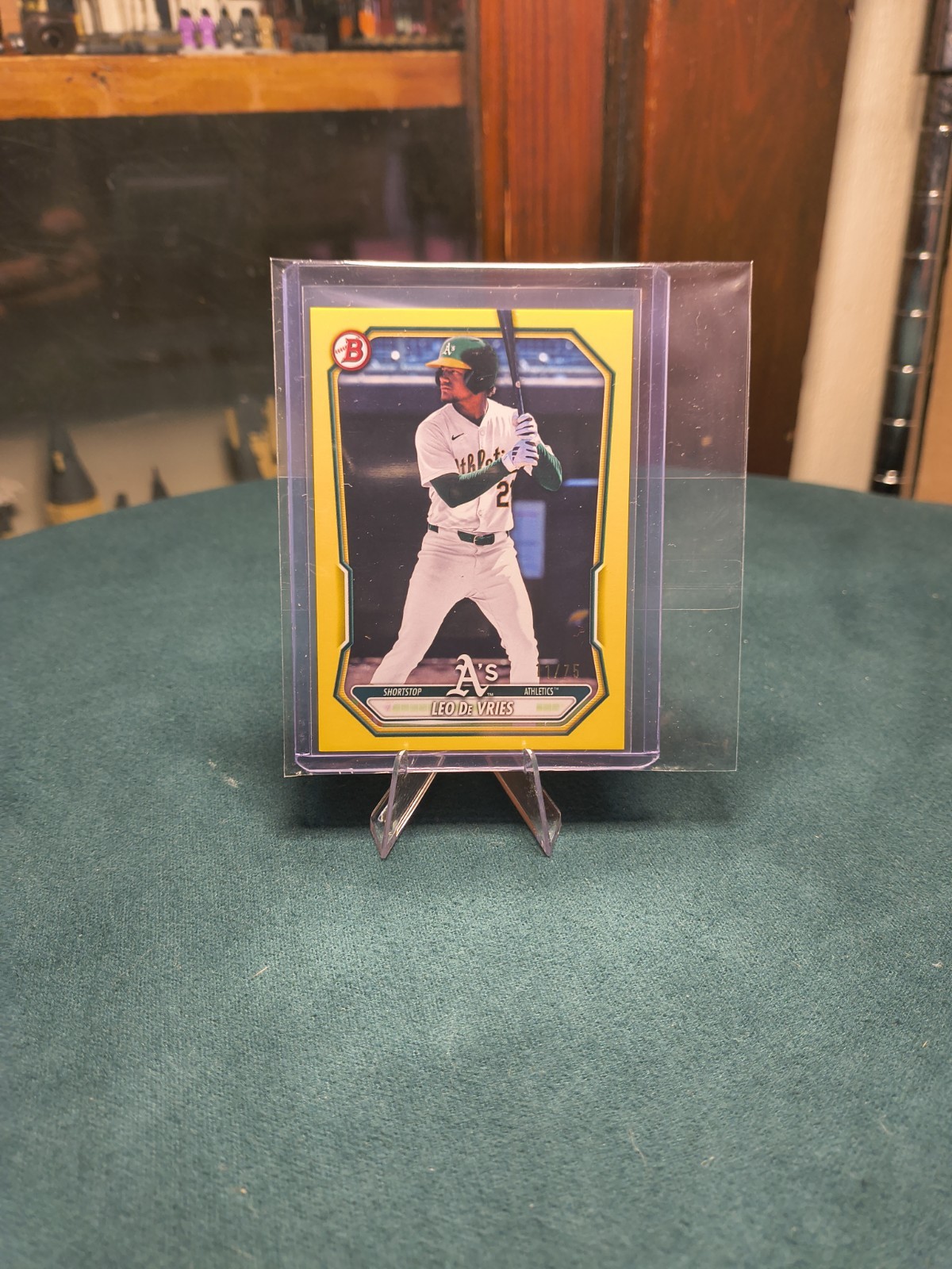 2026 Topps Bowman Baseball Leo De Vries Yellow Paper #/75