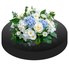 12PCS 12 Inch Black Acrylic Round Mirror Trays, Circle, 1mm Candle Plate Set