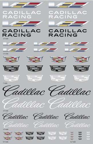 Cadillac Racing Logos Transfer Decal sheet | eBay