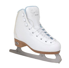 Riedell Sparkle Girls Figure Skates Size 10JR Med Blue Ice Skates Junior/Youth 