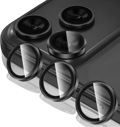 Black For iPhone 17/17 Air/17 Pro/17 Pro Max Camera Lens Protector Mental Ring - Picture 3 of 10