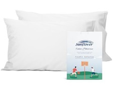 King Pillowcases Set of 2, 100 Cotton King Pillow King 20"x40" Bright White