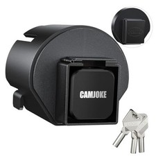 Trailer Lock Fits 2 2 5/16 Inch Secures Safety Chains for RVs, Utility Black