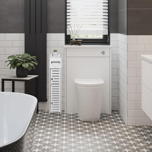 Storage Cabinet for Small Spaces, over the Toilet Cabinet for Skinny Bathroom St - Picture 4 of 12