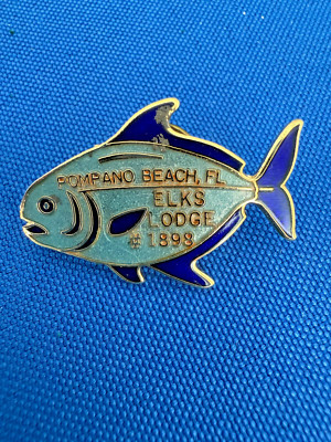Pompano Beach Florida Elks Lodge 1898 BPOE Benevolent Order Enamel Hat Lapel Pin