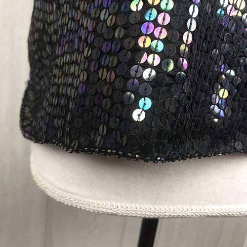 Vintage Tank Top Silk Iridescent Sequin Beaded Size Small Elegance By Anujan - Picture 7 of 9