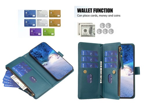 For Nokia G42 G22 G21 Case C12 C22 C32 PU Leather Zipper Multi Card Wallet Cover - Picture 18 of 71
