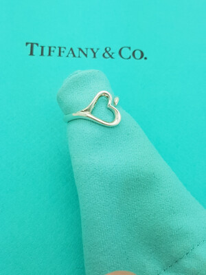 Tiffany & Co Silver Elsa Peretti Open Heart Ring (L1/2UK, 6US