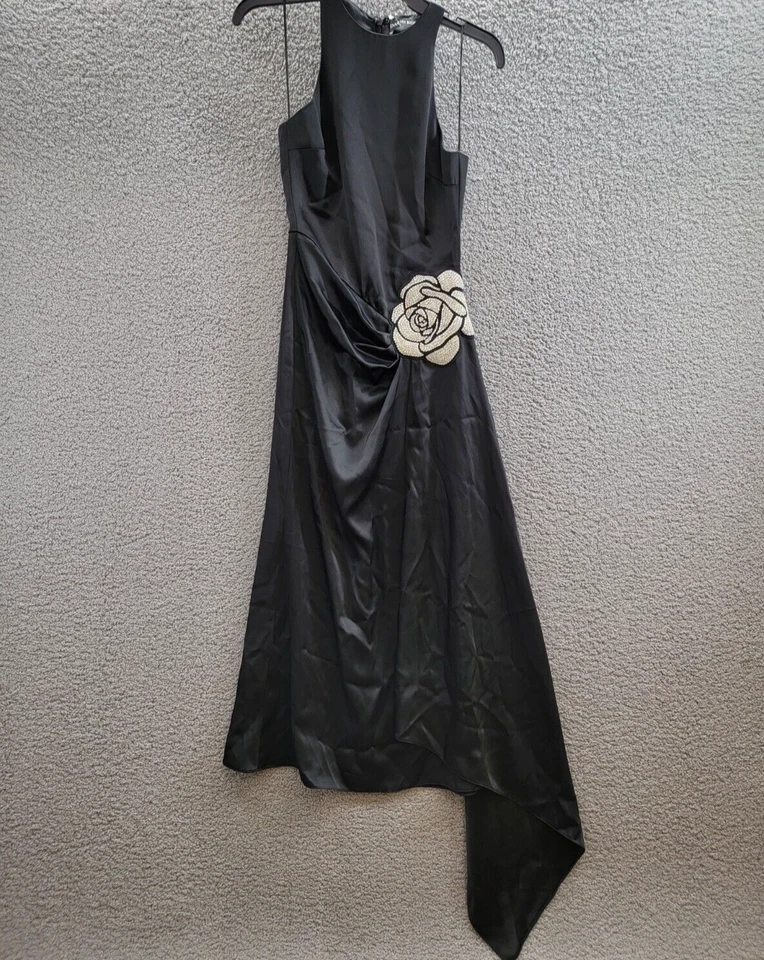 Платье David Koma Crystal Embellished Asymmetric атласный шарф женское 6 черное на молнии - Изображение 2 из 4