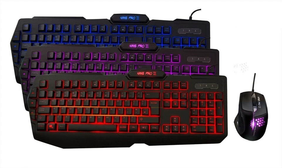 SUMVISION Gaming Keyboard And Mouse Combo Set USB LED For PC Laptop PS4 Xbox UK - Image 2 of 4