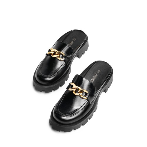 Damen Pantoletten Schuhe Plateau klobig bequem Slipper flach Halbschuhe Schuhe - Bild 14 von 33