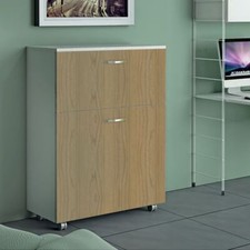 Letto singolo Laila a scomparsa noce L 85 x H 100 P35cm / P220cm aperto