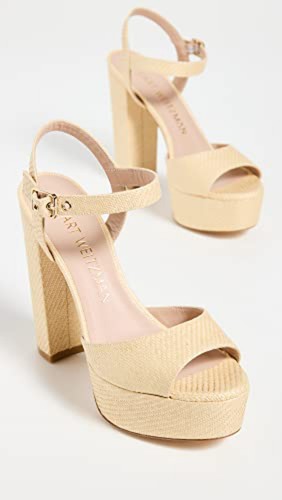 Stuart Weitzman Women's Ryder 95mm Platform Sandals, Wheat, Tan, 7.5 Medium US - Picture 3 of 5