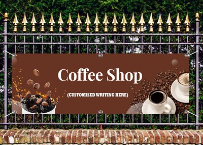 Coffee Shop PVC Banner Schild robust für Outdoor Shop Geschäft Werbung