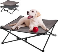 Kingcamp ErhöHtes Hundebett Hundeliege Haustierbett 77 X 77 X 30 Cm Schwarz