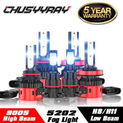 For Chevy Silverado 2500 HD 2008-2018 6pcs LED Bulbs Combo Headlight & Fog Light