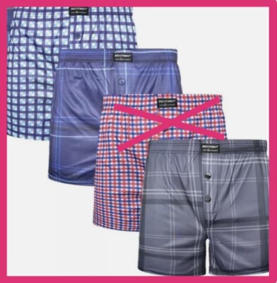   4er Set / Pack Boxershorts Herren M Webboxer weit American Style 60% Baumwolle