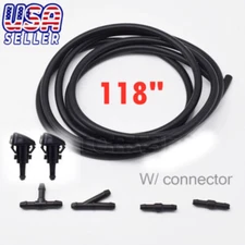 2M W/Connector Windshield Wiper Washer Nozzle Hose Kit Universal Fluid Tube Pipe
