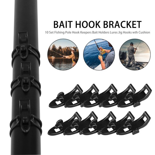 10 Sets Fishing Pole Hook Keeper Bait Rigs Holder Plastic Lures Hook Keeper - Picture 5 of 12