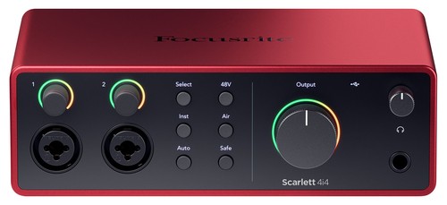 Interfaz de audio USB para grabación de estudio Focusrite Scarlett 4i4 4ta generación + auriculares - Imagen 2 de 12