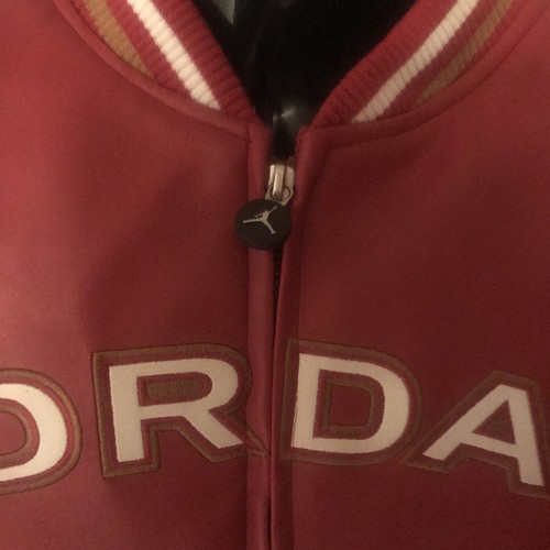 Vintage Air Jordan 23 Faux Leather Varsity Bomber Jacket Youth Large (16/18) - Picture 4 of 12