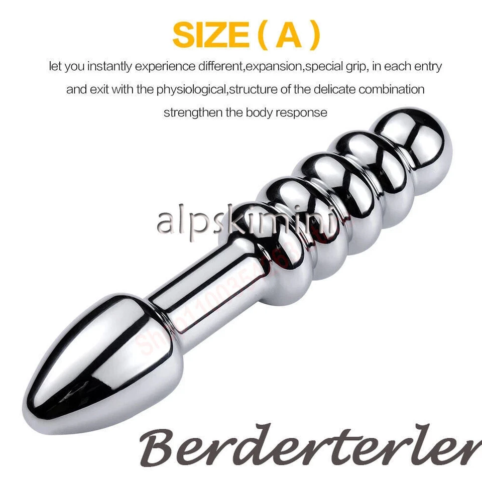 Stainless Steel Dildo Anal Stimulation Ass Double Head ButtPlug Prostate Massage - Image 4 of 4