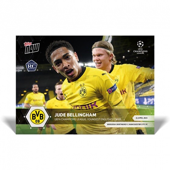 Jude Bellingham RC w/ Haaland 2021 UCL Topps Now Card #65 UEFA Champions IN HAND