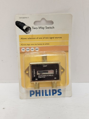 Philips 2-Way Switch Splitter A/B Cable Antenna Game Satellite SWV2007W/17  - Picture 1 of 3