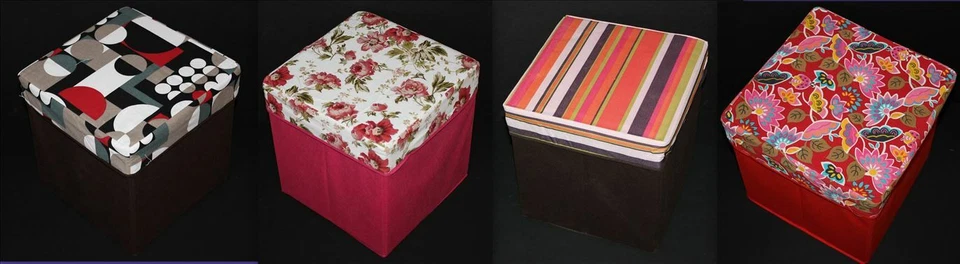 Decor foldable chair ottoman storage cube, hats toys organizer 12X12X12 Inches - Image 2 of 4