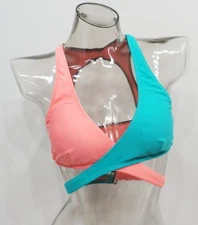 Vanilla Beach Sport Color Block Wrap Around Bikini Swim Top Women's XL #1975