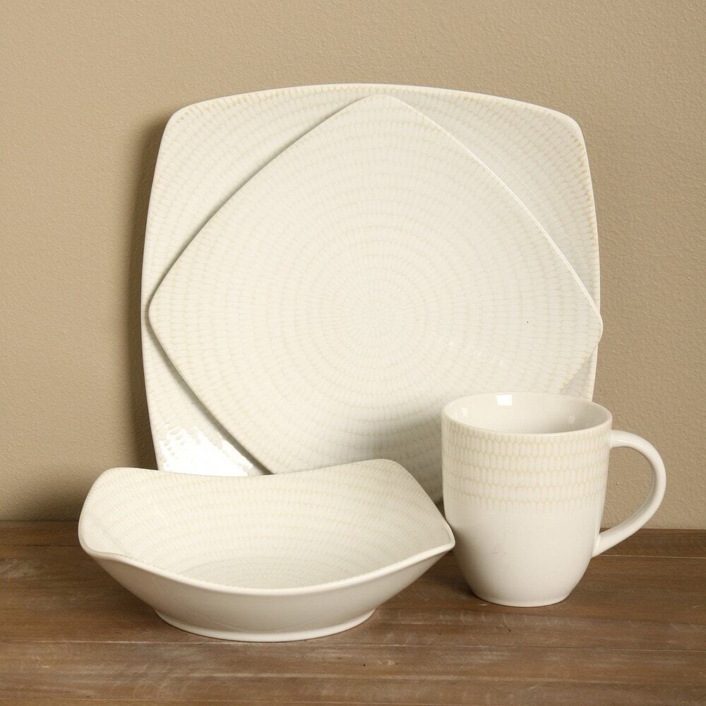Red Vanilla White Rice 16-piece Dinnerware Set (Service for White