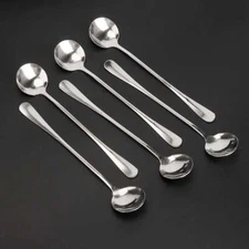 6 Pcs 7.5" Mixing Spoon Coffee Stainless Steel Spoons Long Handle Iced Teaspoons