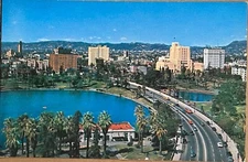 Los Angeles Aerial View Wilshire Boulevard California Postcard