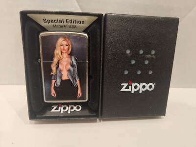 New Zippo Pin-up DROP DEAD GORGEOUS Chrome Lighter Sealed 2016