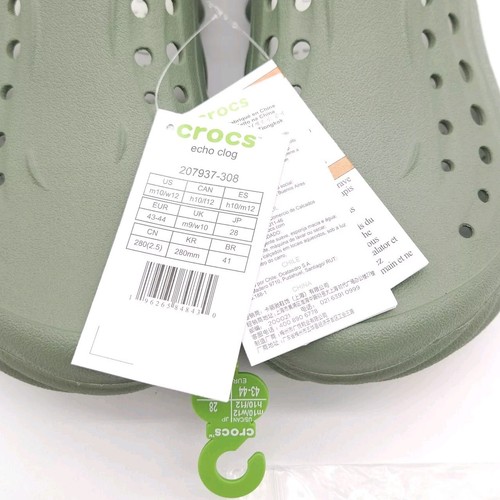 Crocs Echo Clog (Mens Size 10) Slip On Shoes Sandals Moss Green New In Package - Picture 5 of 7