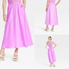 XL - Womens Maxi A-Line Slip Skirt - A New Day - Violet