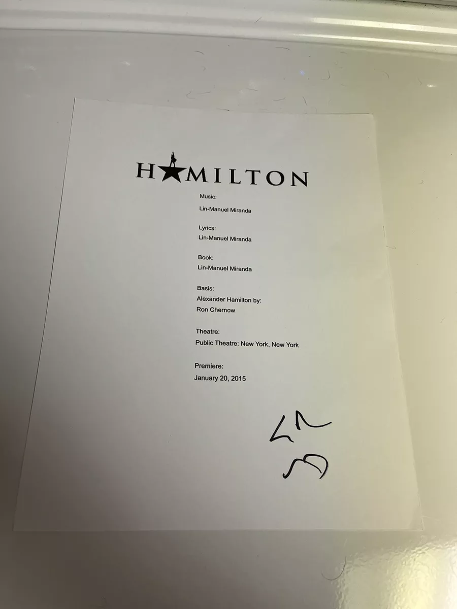LIN MANUEL MIRANDA SIGNED AUTOGRAPHED HAMILTON BROADWAY SCRIPT