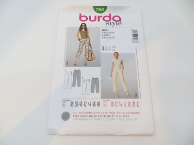 BURDA Style Sewing Pattern 7068 UNCUT Women's Pants Sizes 10/12/14/16/18/20/22 *
