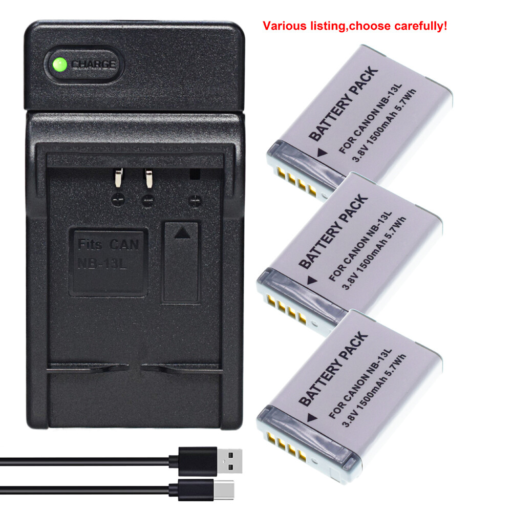Battery or USB Charger For Canon NB13L SX740-HS G7X-Mark-II
