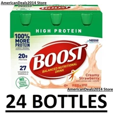 BOOST High Protein Nutritional Drink Strawberry 8 fl. oz CHOOSE 6 or 24 Count!!