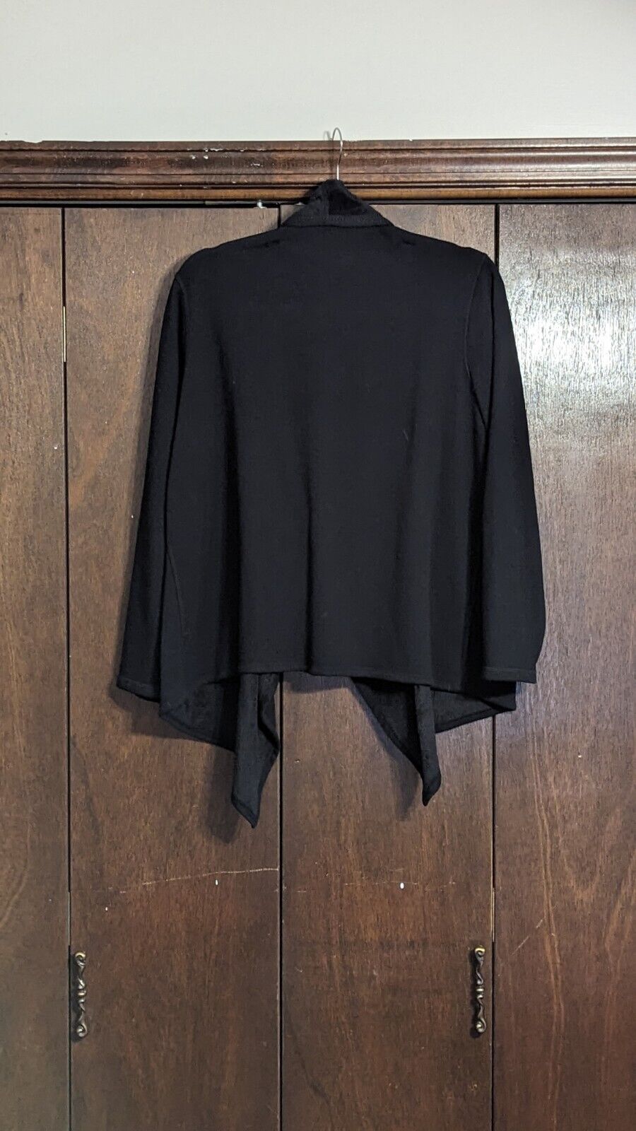 Chicos Zenergy Size 3 Black Open Front Long Knit … - image 3
