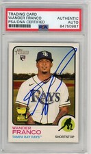 2022 TOPPS HERITAGE WANDER FRANCO RAYS AUTOGRAPHED SIGNED BASEBALL CARD RC PSA