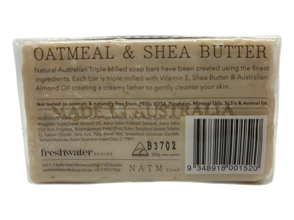 NATM 2 Haferflocken & Sheabutter Dreifach Gemahlene Seifenstücke - Bild 3 von 3