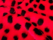 Animal Fun Faux Fur Fabric Material - LADYBIRD