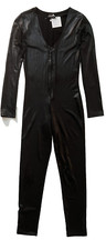 Long Sleeve Jumpsuit Front Zipper Catsuit V-neck Cosplay Fetish Festival XS/S